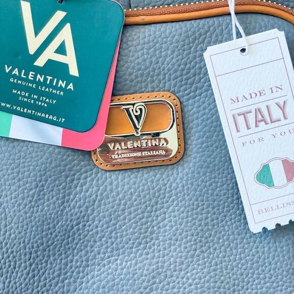 NWT RARE Gorgeous Valentina Grey & Tan Backpack Real Finest Italian Leather Bag main image 7